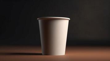 An empty paper cup mockup provides a blank canvas for your branding photo