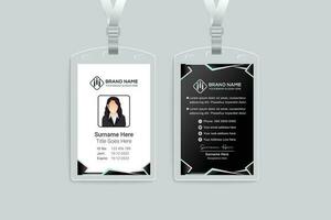 Elegant minimal black  id card template vector