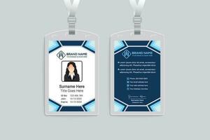 Gradient color id card template vector