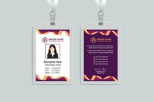 Gradient color id card template vector