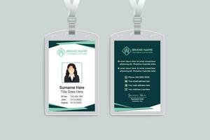 Clean minimal id card design vector