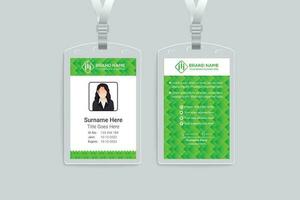 Company id card design and green color vector