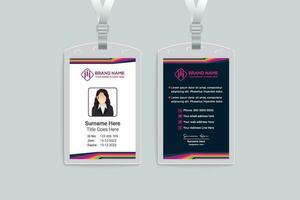 Clean minimal id card design vector