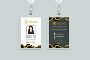 Orange elegant corporate id card design vector