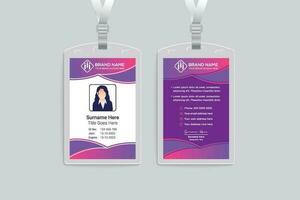 Gradient color id card template vector