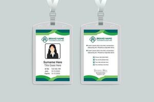 green elegant corporate id card design vector