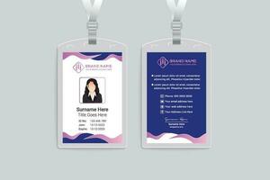 Company id card design and blue color vector