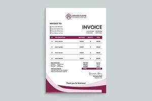 Professional invoice template design vector