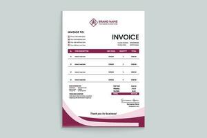 Professional invoice template design vector