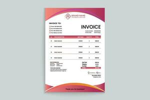 Gradient color  invoice design vector