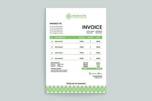 green elegant corporate invoice design vector