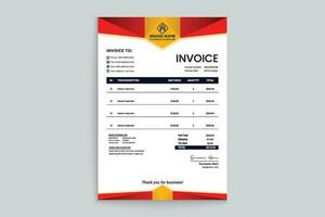 Red and black color invoice design vector