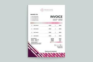 Elegant shape invoice template vector