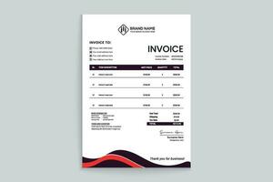 Red color invoice design vector