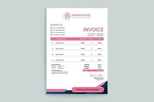 Clean professional invoice template vector