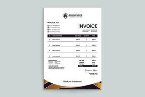 Orange elegant corporate invoice design vector