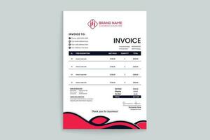 Red and black color invoice design vector