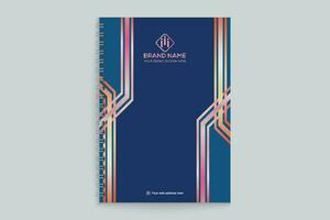 notebook cover design with blue color vector