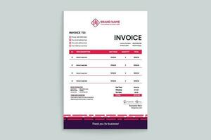 Red and black color invoice design vector