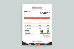 Orange elegant corporate invoice design vector