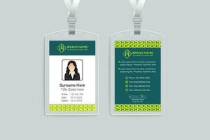 Company id card design and green color vector