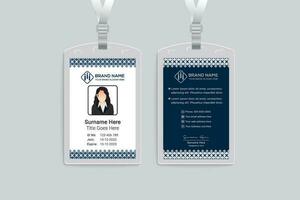 Blue color id card design vector