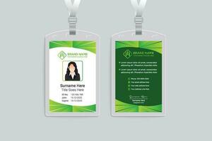 empresa carné de identidad tarjeta diseño y verde color vector