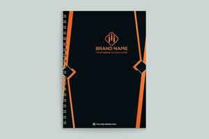 Orange elegant corporate notebook cover design vector