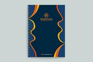 Gradient color  notebook cover template vector