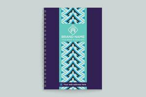 notebook cover design with blue color vector