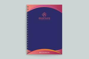 Clean corporate notebook cover template vector