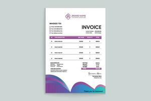 Gradient color  invoice design vector