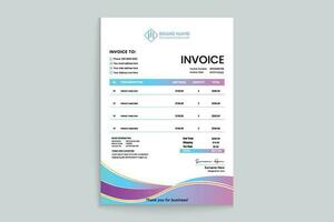 Gradient color  invoice design vector