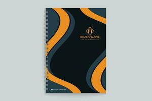 Orange shape notebook cover design vector