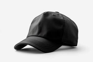 Sleek and Stylish, Empty Realistic Black Cap Mockup on White Background AI Generated photo