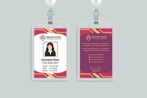 Gradient color id card template vector