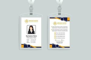 Elegant minimal  yellow id card template vector