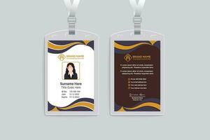 Elegant minimal  yellow id card template vector