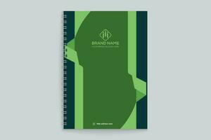 Corporate   green color notebook cover design vector