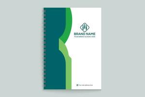 Corporate  green color notebook cover design vector