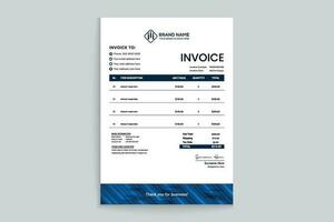 Company invoice design and blue color vector