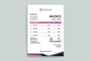 Clean minimal invoice design template vector