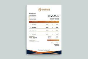 Orange elegant corporate invoice design vector