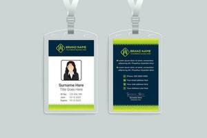 Company id card design and green color vector