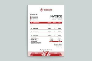 Red  color invoice design vector