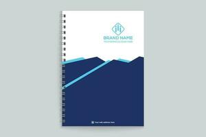 notebook cover design with blue color vector