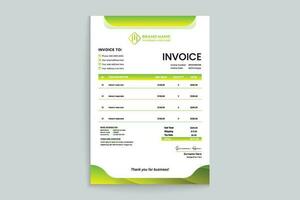 green shape invoice design vector