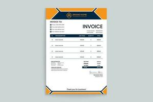 Orange elegant corporate invoice design vector