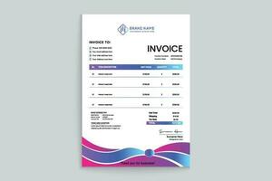 Gradient color  invoice design vector