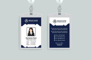 Company id card design and blue color vector